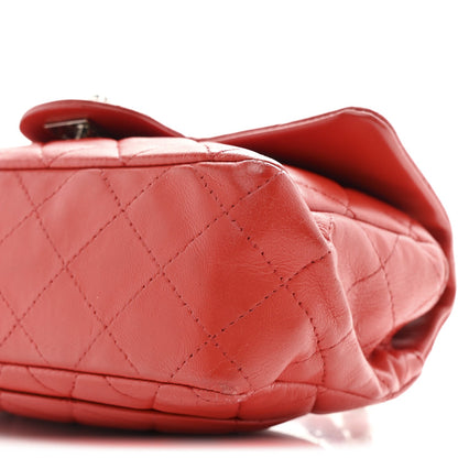 Lambskin Quilted Mini Rectangular Flap Red