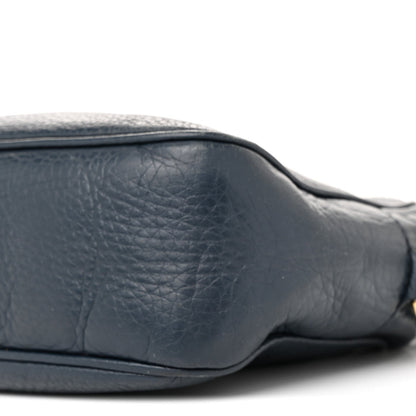 Pebbled Calfskin Small Soho Disco Bag Blue
