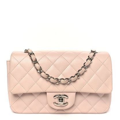 Caviar Quilted Mini Rectangular Flap Light Pink
