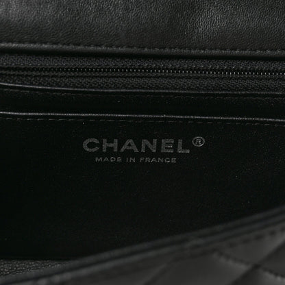 Lambskin Quilted Mini Rectangular Flap Black