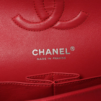 Caviar Quilted Medium Double Flap Dark Pink