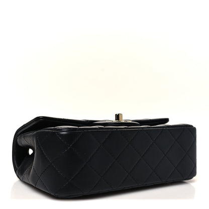Lambskin Quilted Mini Rectangular Flap Black