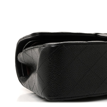 Caviar Quilted Medium Double Flap Black