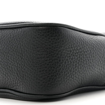 Pebbled Calfskin Small Soho Disco Bag Black