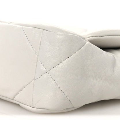Goatskin Quilted Medium Chanel 19 Flap White