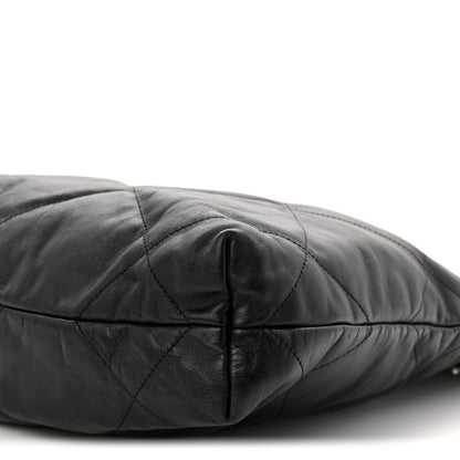 Shiny Calfskin Quilted Small Chanel 22 Black