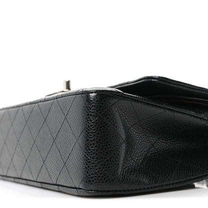 Caviar Quilted Medium Double Flap Black