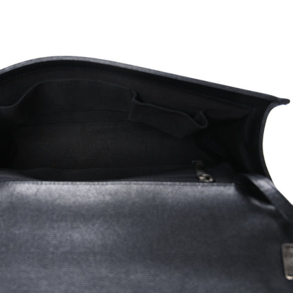 Caviar Quilted Large Boy Flap Black