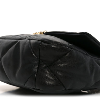 Lambskin Quilted Medium Chanel 19 Flap Black