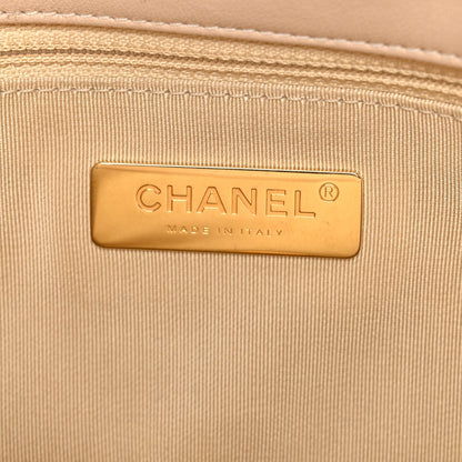 Lambskin Quilted Medium Chanel 19 Flap Beige