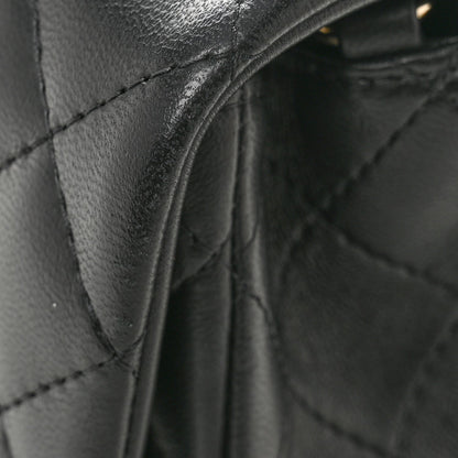 Lambskin Quilted Mini Rectangular Flap Black