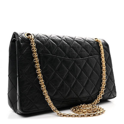 Aged Calfskin Quilted 2.55 Reissue 226 Flap Black