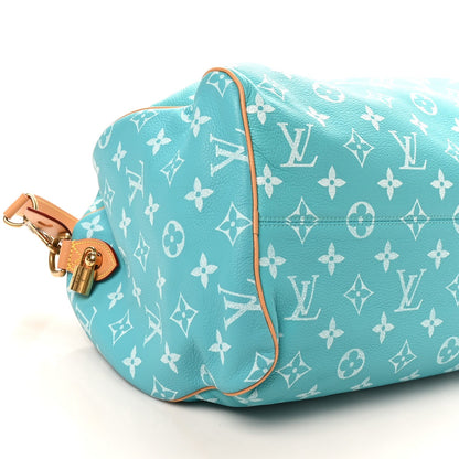Calfskin Monogram Speedy P9 Bandouliere 40 Turquoise