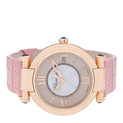18K Rose Gold Alligator Mother of Pearl 36mm Imperiale Automatic Watch Pink