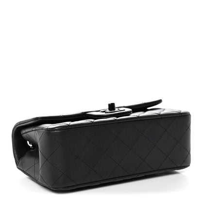 Lambskin Quilted Mini Rectangular Flap So Black