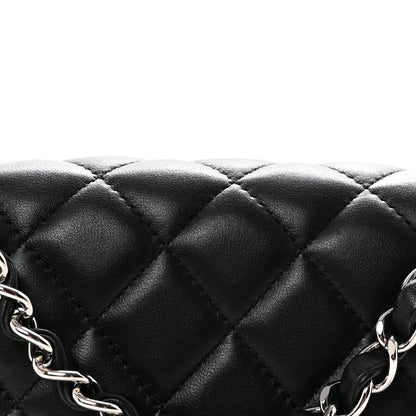 Lambskin Quilted Mini Rectangular Flap Black