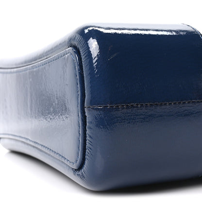 Patent Goatskin Quilted Medium Gabrielle Hobo Blue