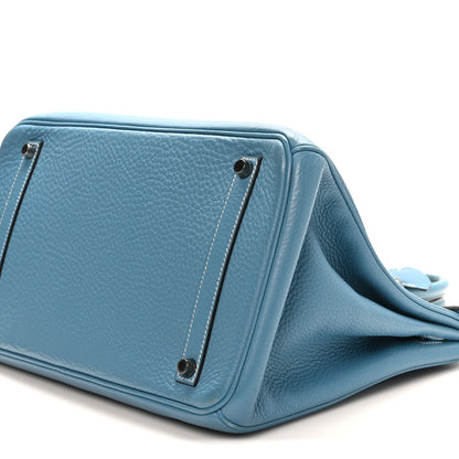 Taurillon Clemence Birkin 35 Blue Jean