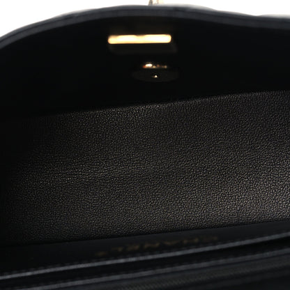 Lambskin Quilted Mini Rectangular Flap Black