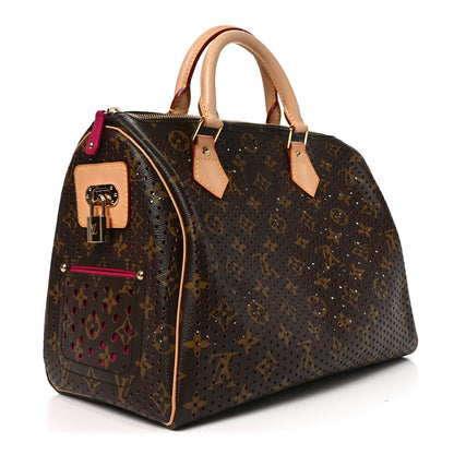 Monogram Perforated Speedy 30 Fuchsia