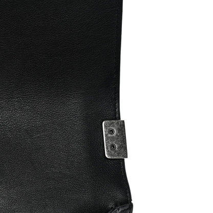 Lambskin Chevron Quilted Medium Boy Flap Black