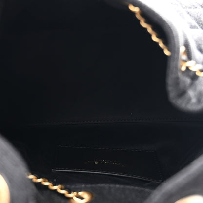 Washed Denim Quilted Small Chanel 25 Handbag Black