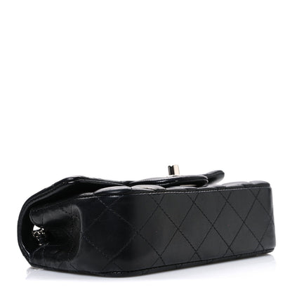 Lambskin Quilted Extra Mini Rectangular Flap Black