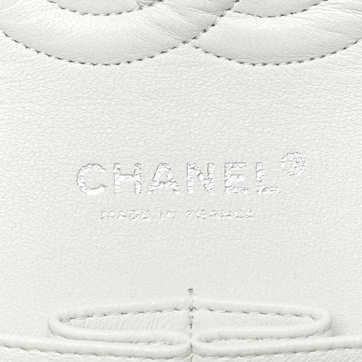 Caviar Quilted Medium Double Flap White