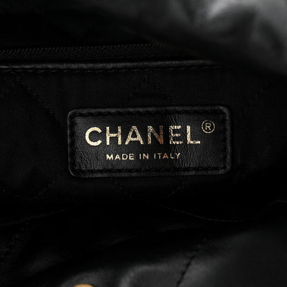 Shiny Calfskin Quilted Small Chanel 22 Black