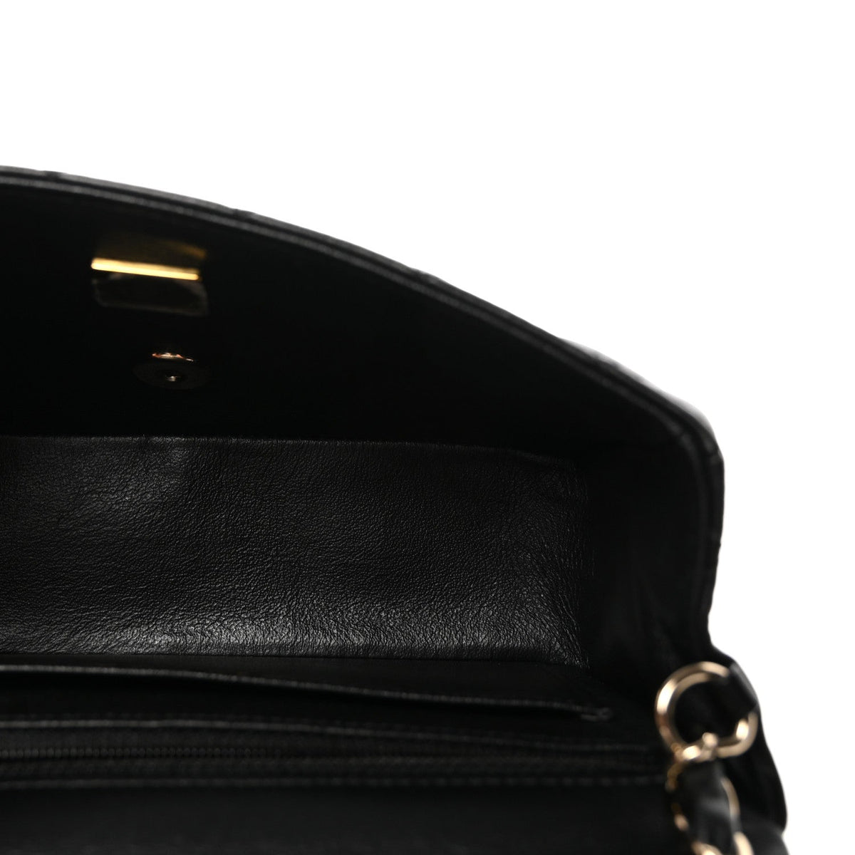 Lambskin Quilted Mini Rectangular Flap Black