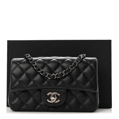Caviar Quilted Mini Rectangular Flap Black
