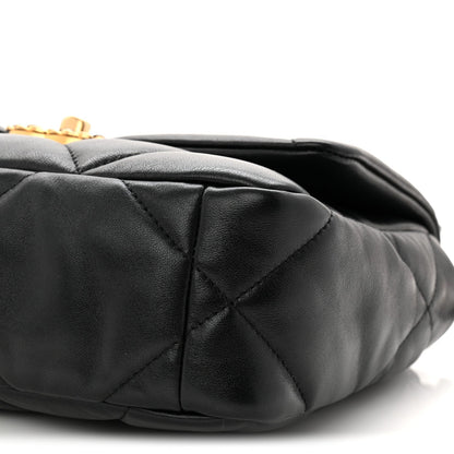 Lambskin Quilted Medium Chanel 19 Flap Black