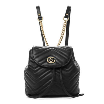 Calfskin Matelasse GG Marmont Flap Backpack Black