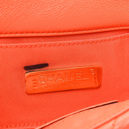 Goatskin Quilted Chanel 19 Waist Bag Orange