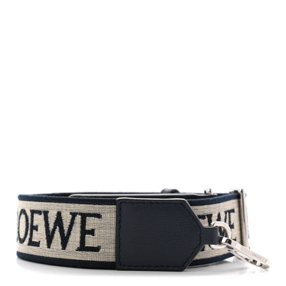 Calfskin Jacquard Anagram Strap Navy Black
