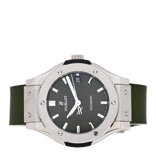 Titanium Rubber 38mm Classic Fusion Automatic Watch Green 565.NX.8970.RX