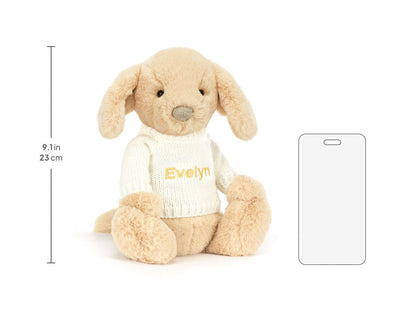 Bashful Luxe Puppy Orlando with Personalized Cream Jumper