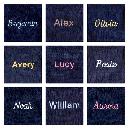 Blossom Beige Bunny 'Petal' with Personalized Navy Jumper