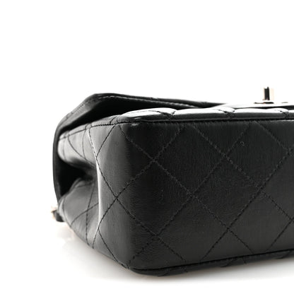 Lambskin Quilted Mini Rectangular Flap Black