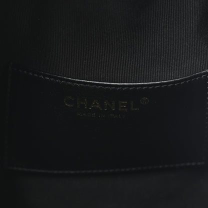 Suede Quilted Medium Chanel 25 Handbag Black