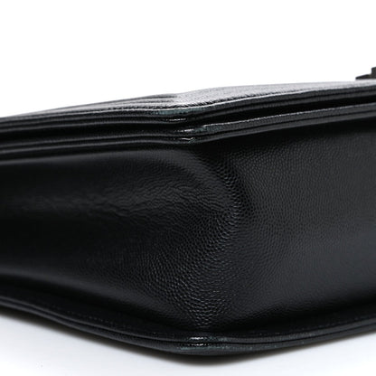 Caviar Quilted Large Boy Flap Black
