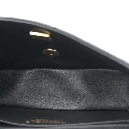 Lambskin Quilted Mini Rectangular Flap Black