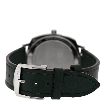 Stainless Steel Calfskin 35mm Grip Quartz Watch Black