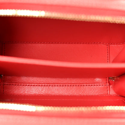Caviar Quilted Small CC Filigree Vanity Case Red