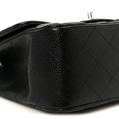Caviar Quilted Mini Square Flap Black