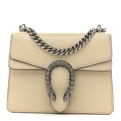 Textured Calfskin Crystal Mini Dionysus Shoulder Bag Mystic White