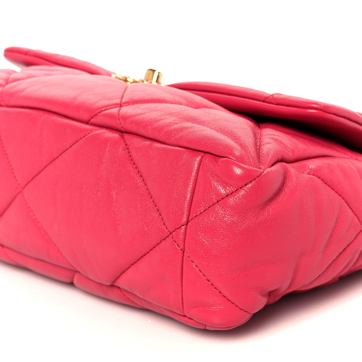 Goatskin Quilted Large Chanel 19 Flap Dark Pink
