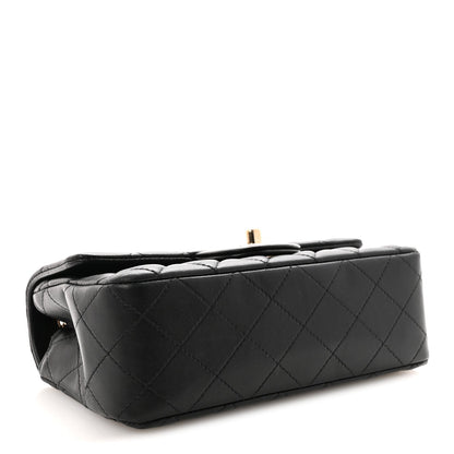 Lambskin Quilted Mini Rectangular Flap Black