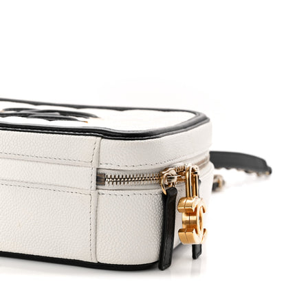 Caviar Quilted Medium CC Filigree Vanity Case White Black