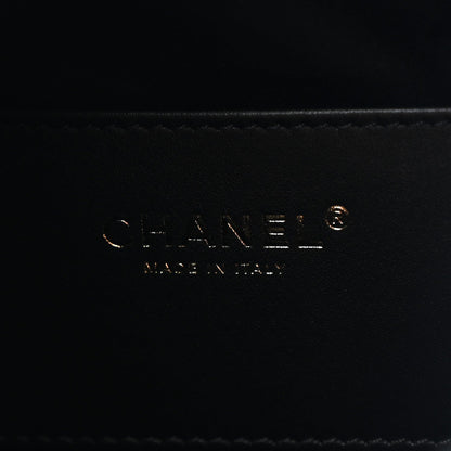 Washed Denim Quilted Small Chanel 25 Handbag Black